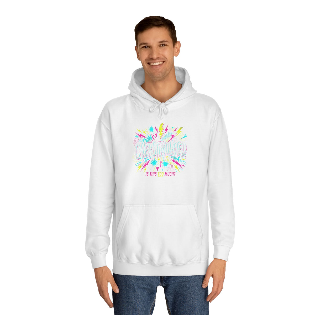 College Hoodie — Colorful Confetti Campus Crewneck