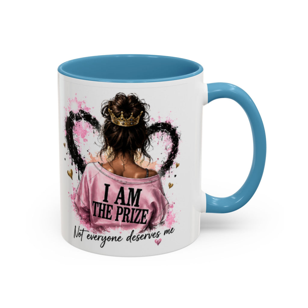 Accent Coffee Mug — "I Am The Prize" Floral Heart Design (11/15oz)