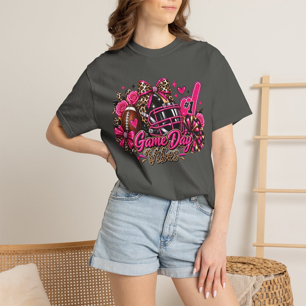 Game Day Pink Football T-Shirt