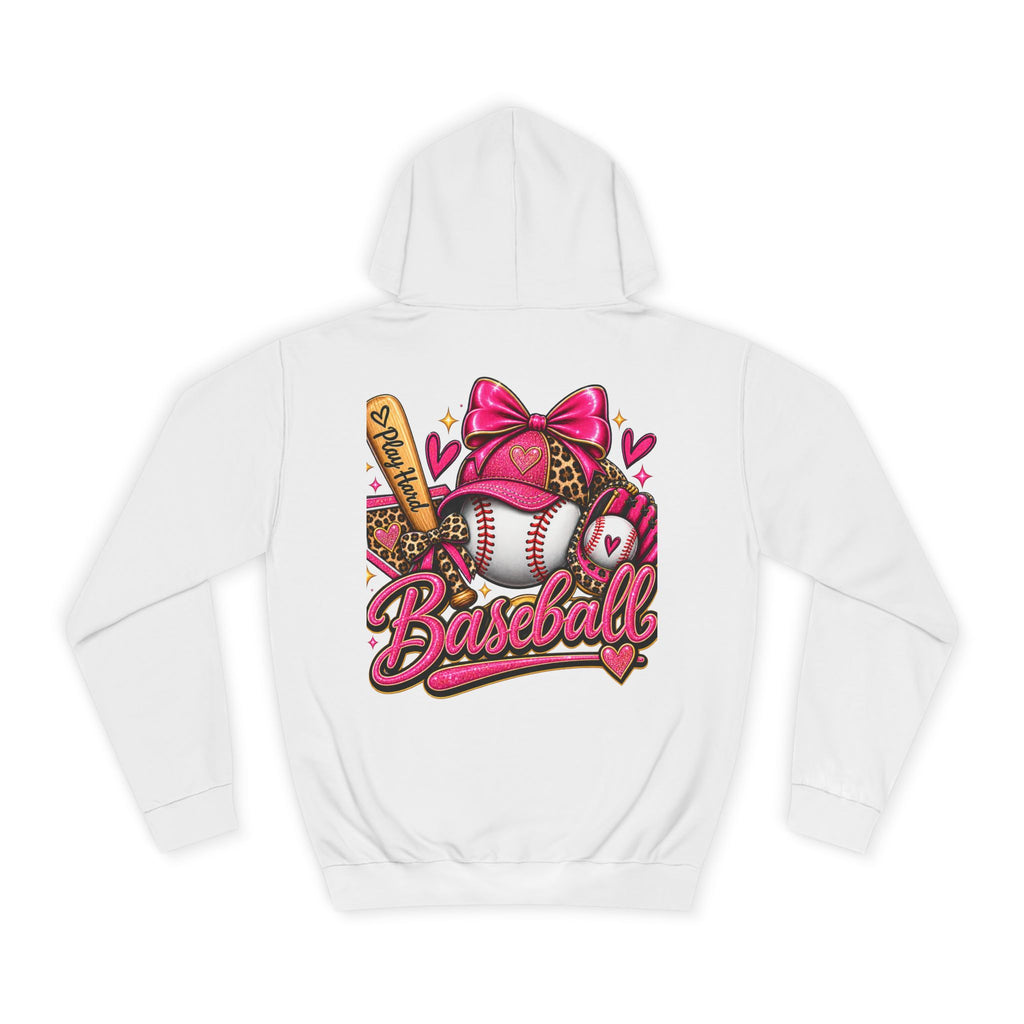 Baseball Hoodie – Cute Pink Bow Softball Fan Pullover