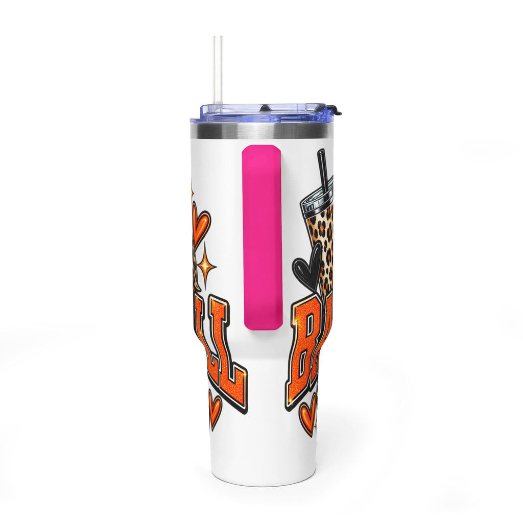 Basketball Mom Leopard Bow 40oz Vacuum Tumbler