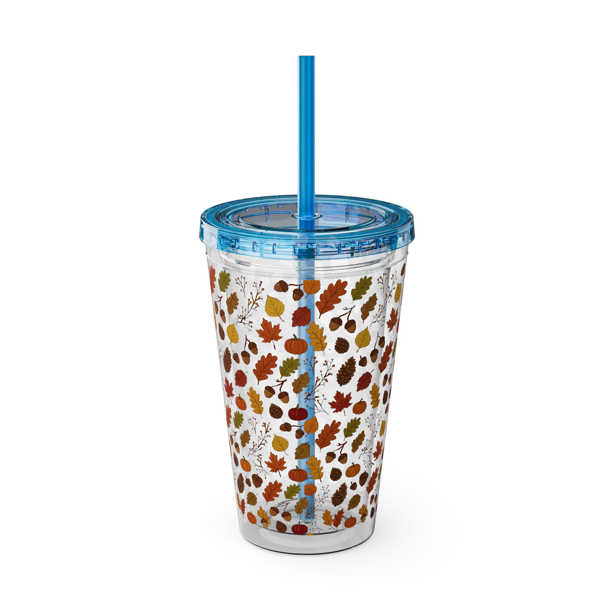 Autumn Leaves 16oz Tumbler with Straw – Fall Floral Insulated Cup