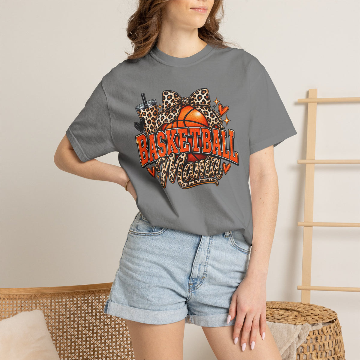 Basketball Mama T-Shirt — Leopard Print Hoop Mom Tee