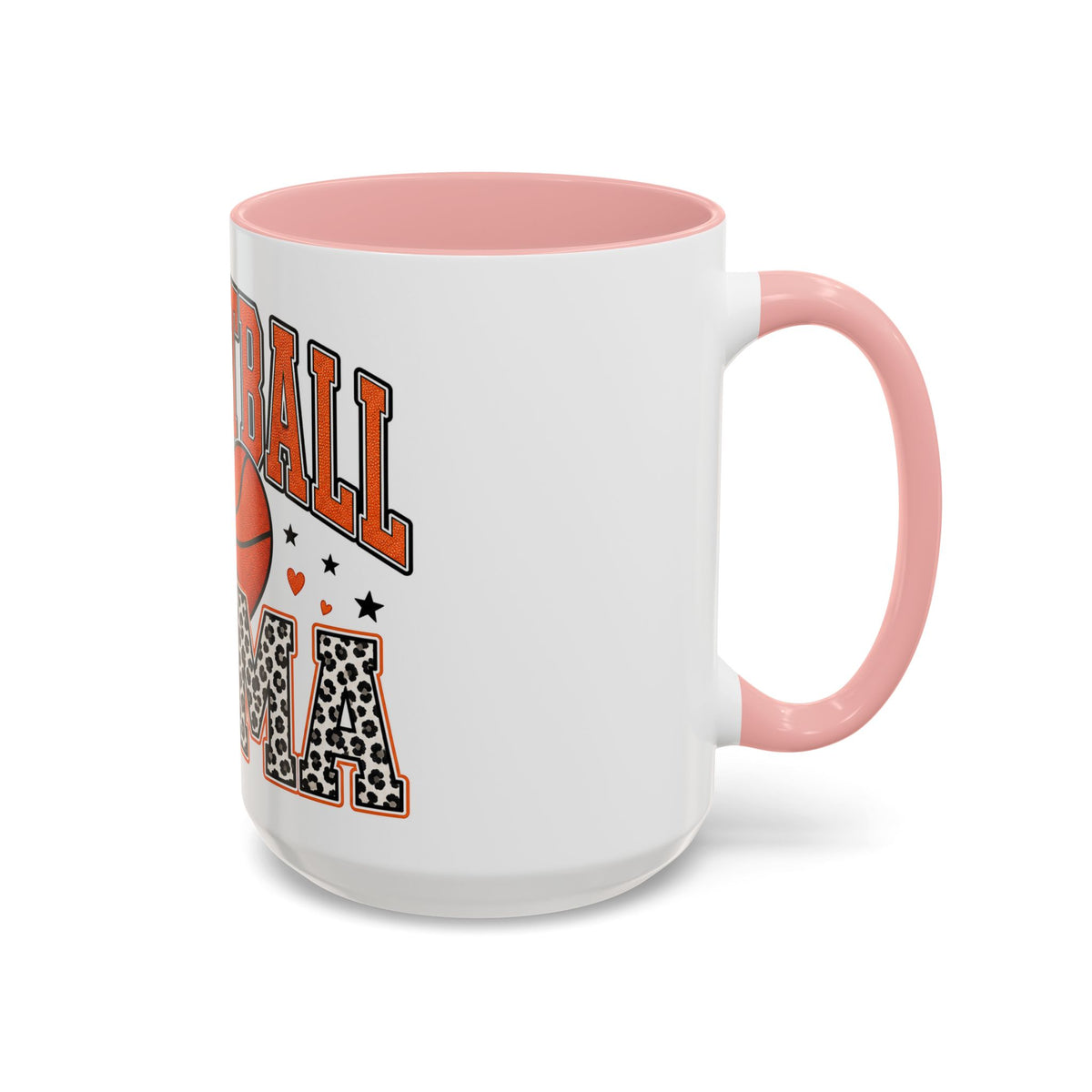 Basketball Mama Accent Coffee Mug – Leopard Print Hoop Mom Gift (11/15oz)