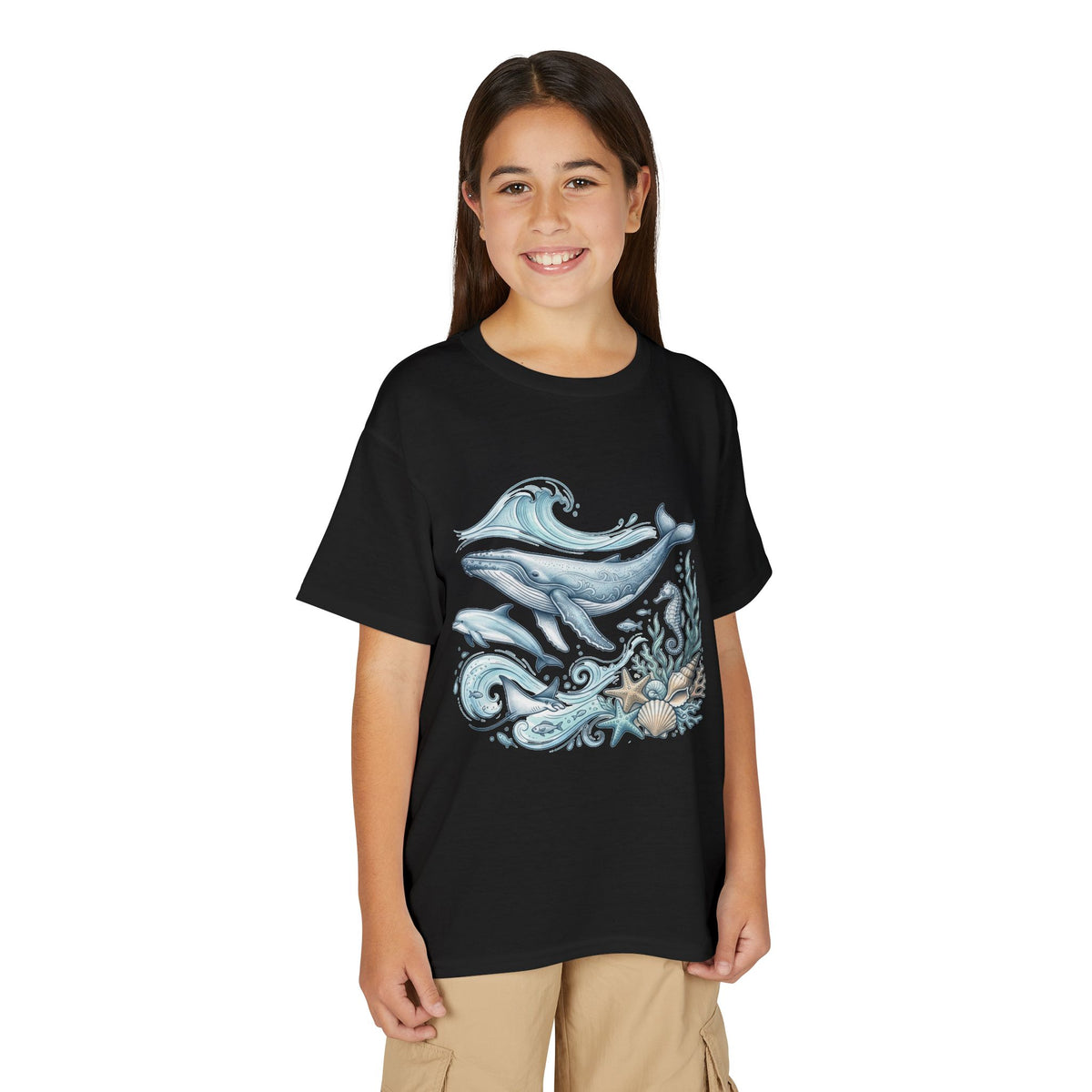 Kids' Ocean Whale Tees – Watercolor Whale & Sea Life Youth T‑Shirt