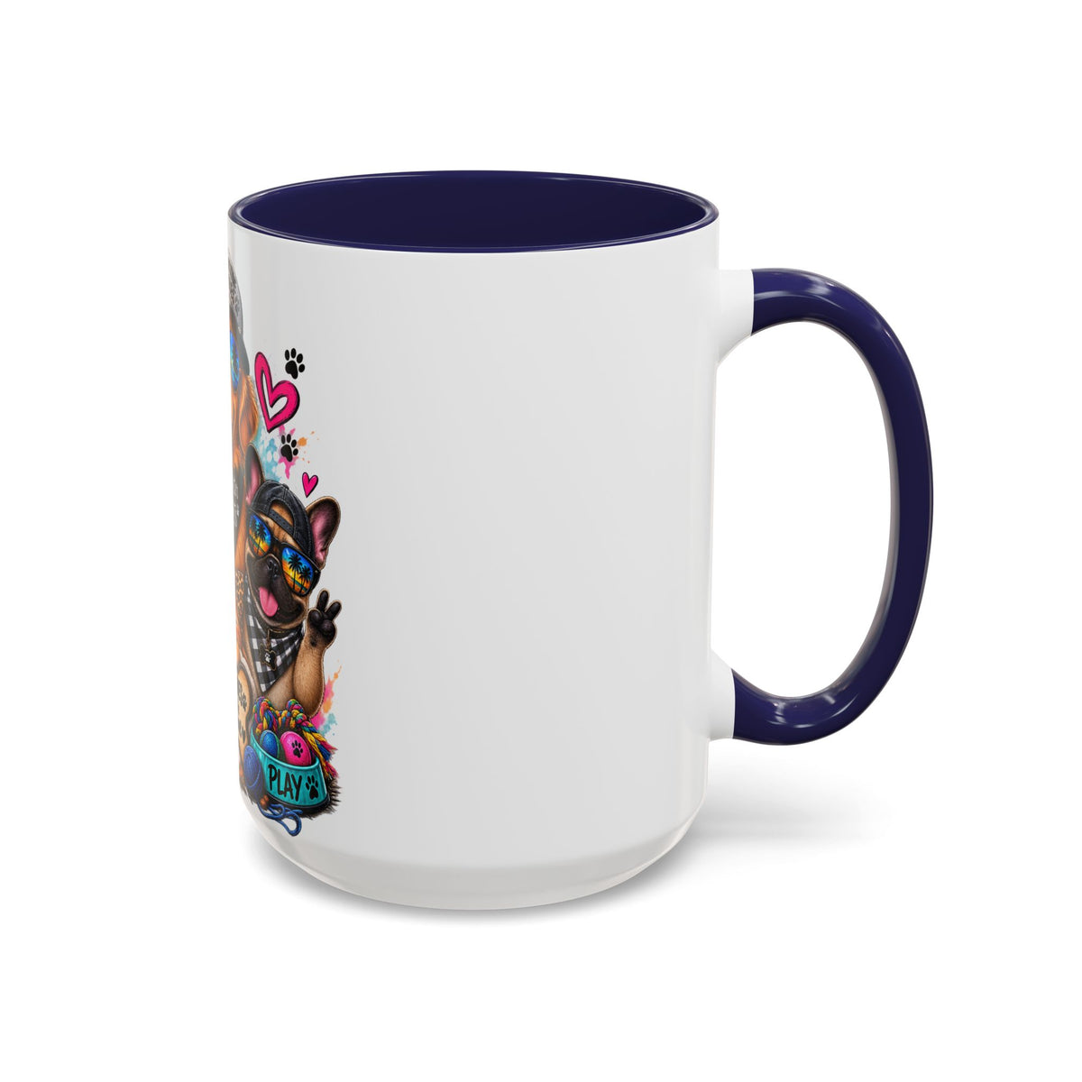 Coffee Mug — "Life is Better with Pets" Colorful Dog & Cat Paw-some Design (11/15 oz)