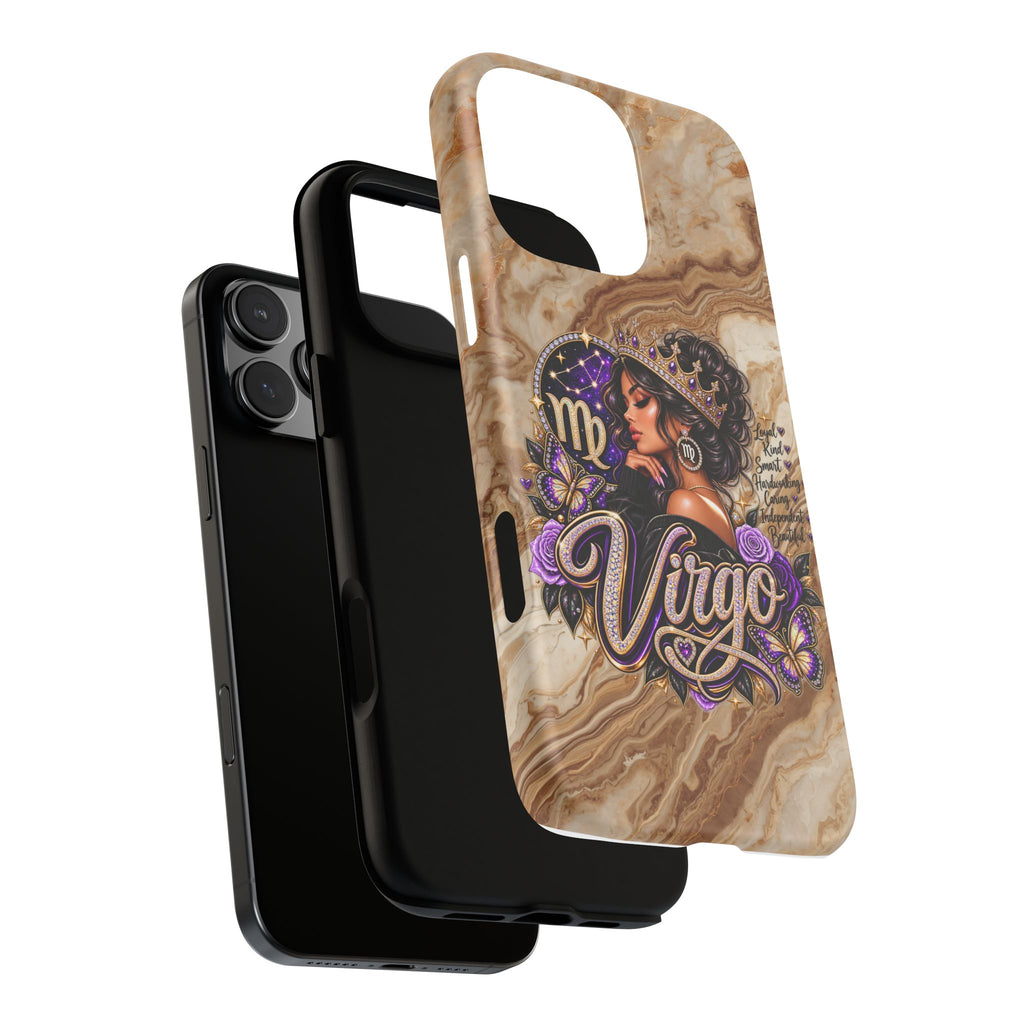 Virgo Zodiac Phone Case — Elegant Marble Astrological Design