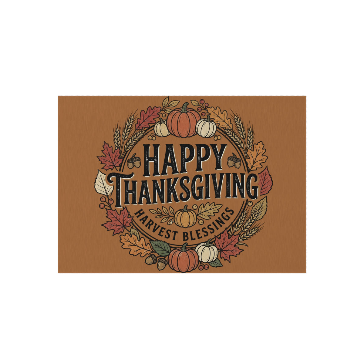 Happy Thanksgiving Outdoor Rug — Harvest Blessings Fall Doormat