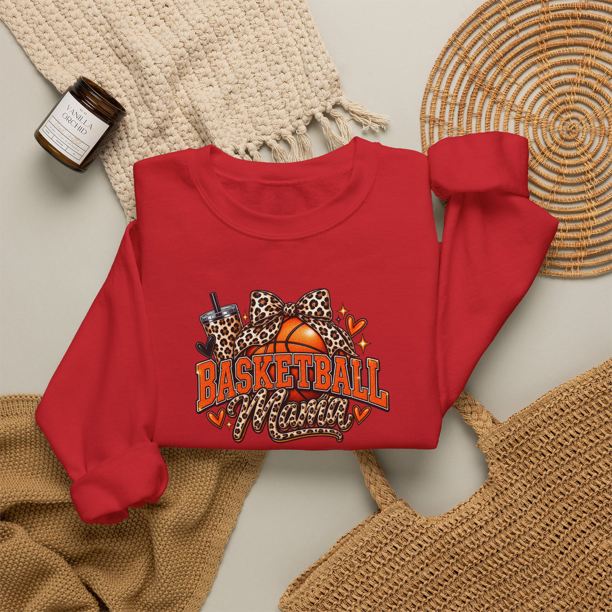 Basketball Leopard Print Crewneck Sweatshirt
