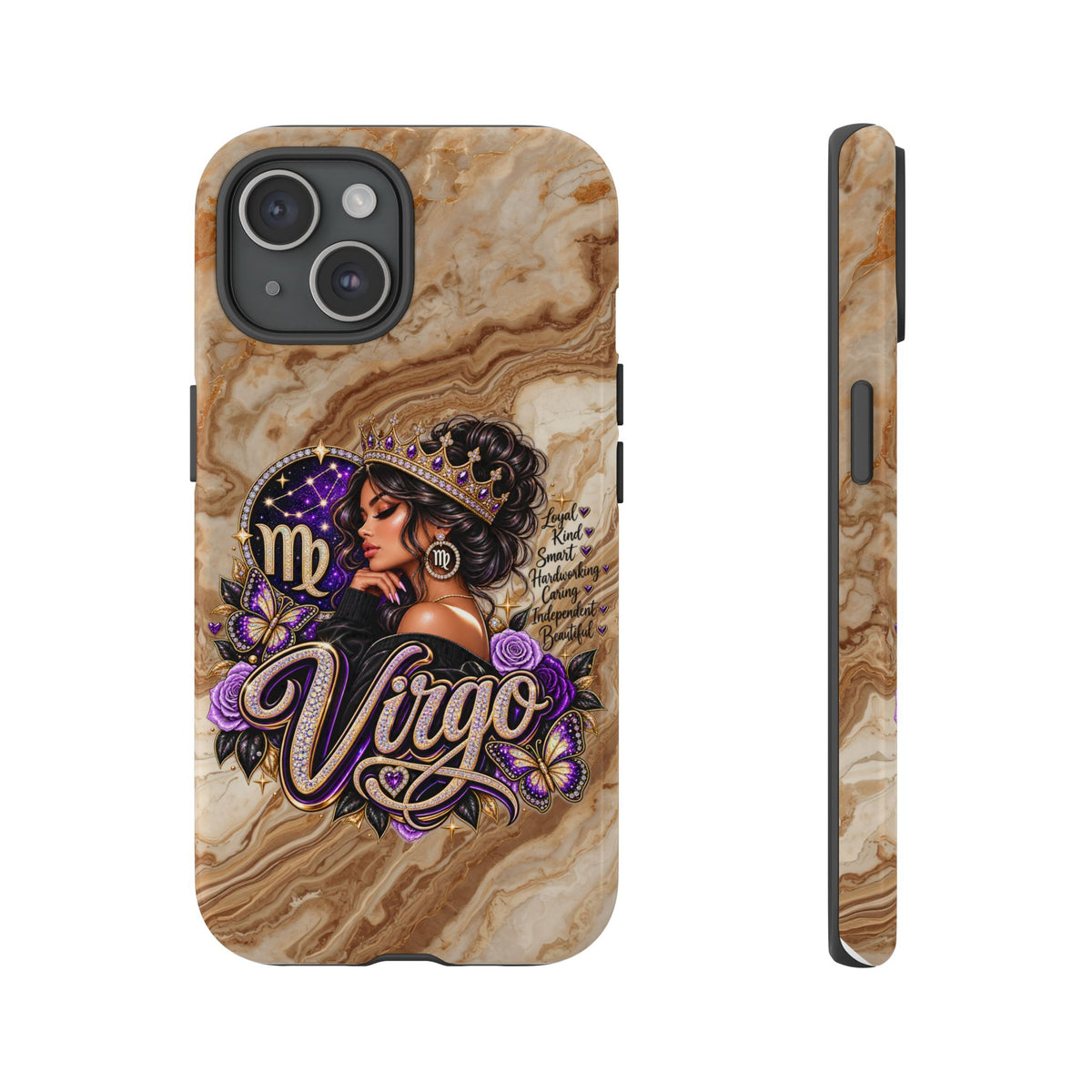 Virgo Zodiac Phone Case — Elegant Marble Astrological Design