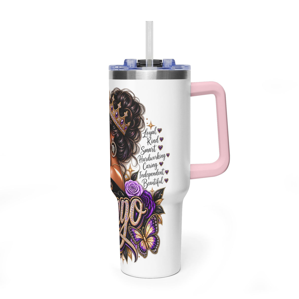Virgo Zodiac 40oz Thermal Tumbler - Queen Virgo Astrology Travel Mug