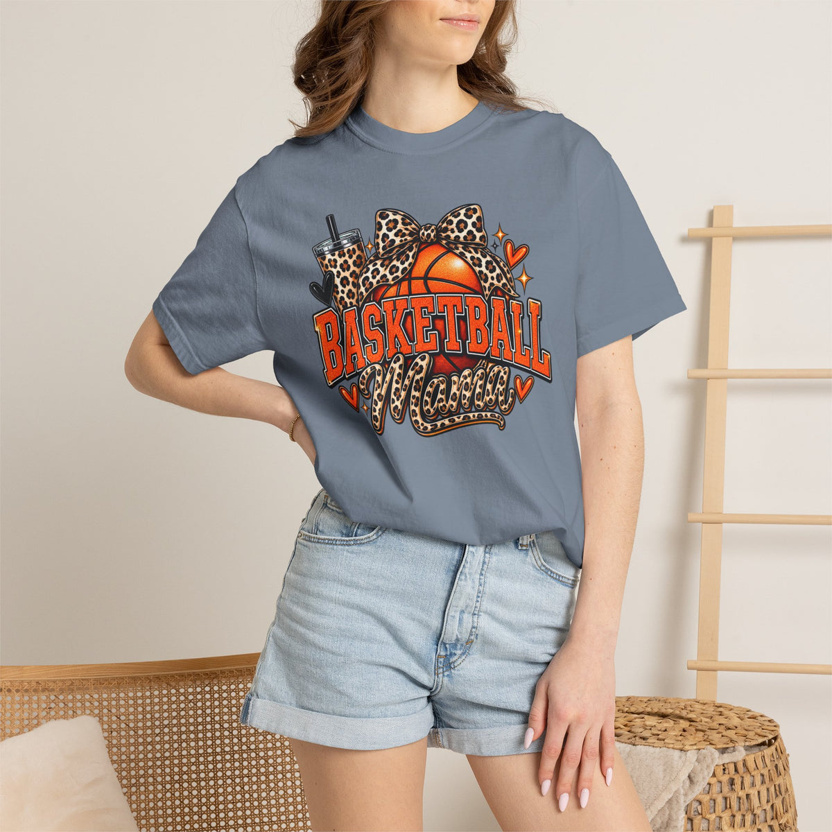 Basketball Mama T-Shirt — Leopard Print Hoop Mom Tee