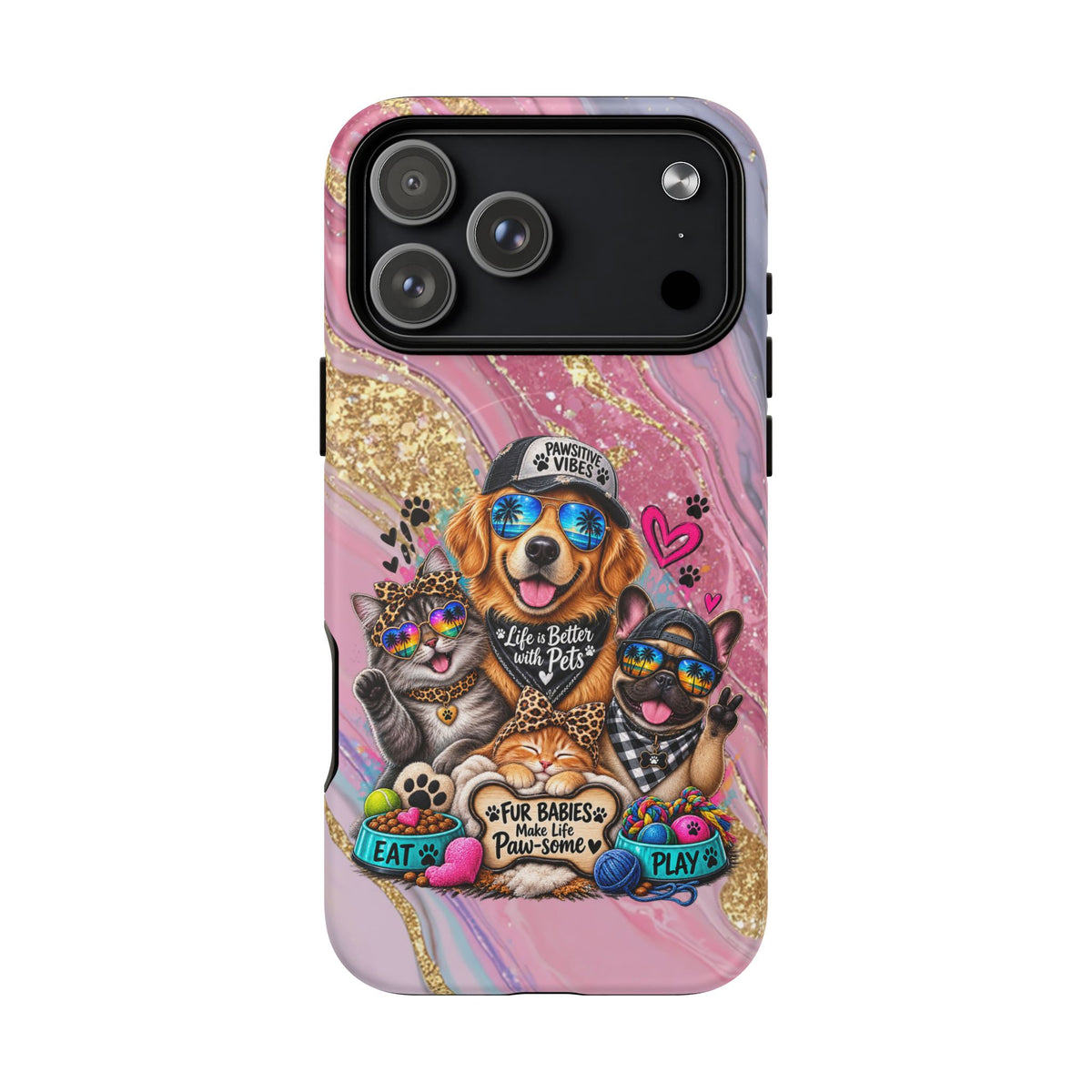 Tough Magnetic Case — Colorful ‘Life Is Better With Pets’ Dog & Cat Phone Cover