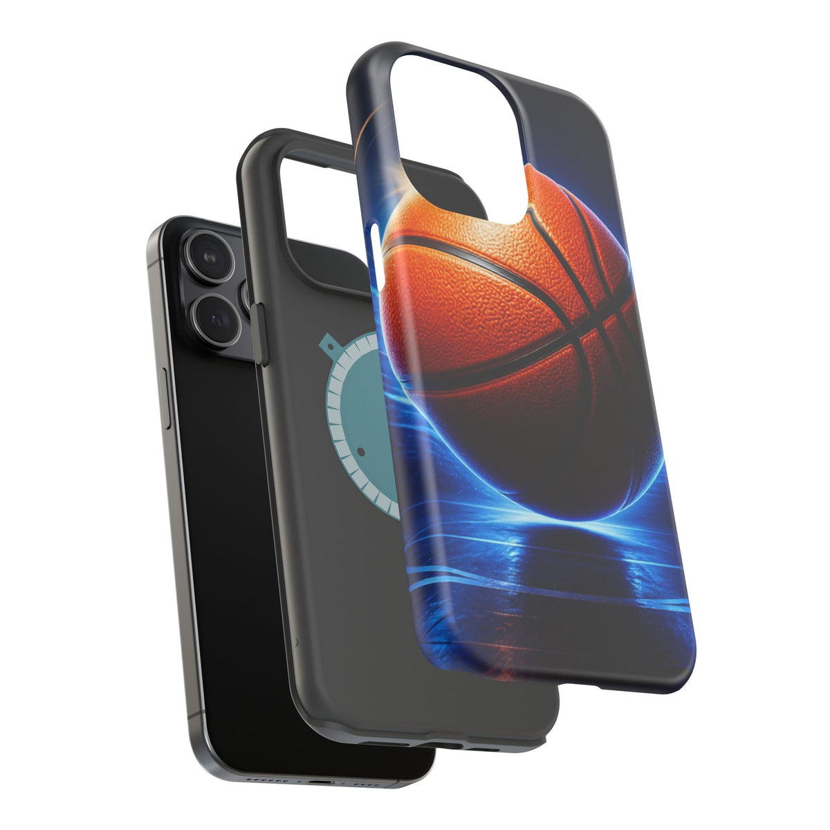 Basketball Magnetic Impact-Resistant Phone Case — Neon Court Design