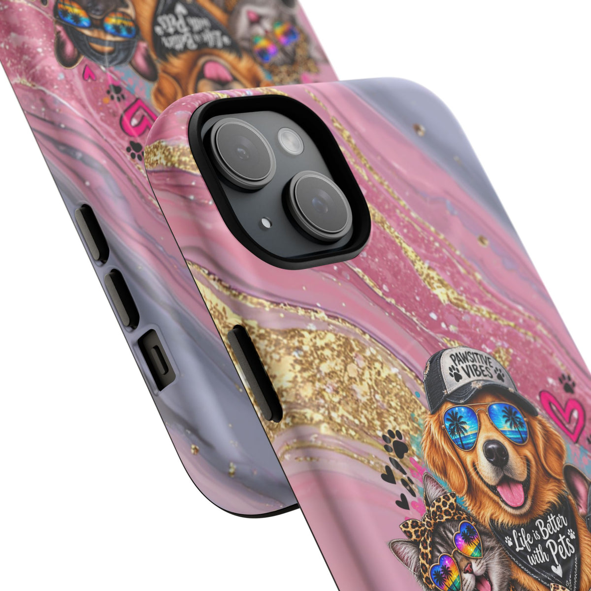Tough Magnetic Case — Colorful ‘Life Is Better With Pets’ Dog & Cat Phone Cover