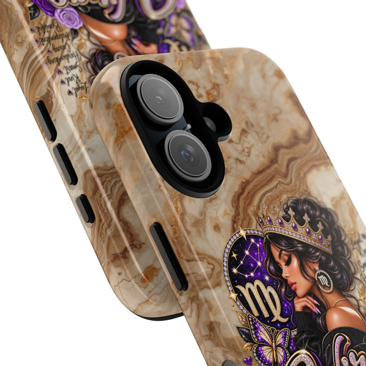 Virgo Zodiac Phone Case — Elegant Marble Astrological Design