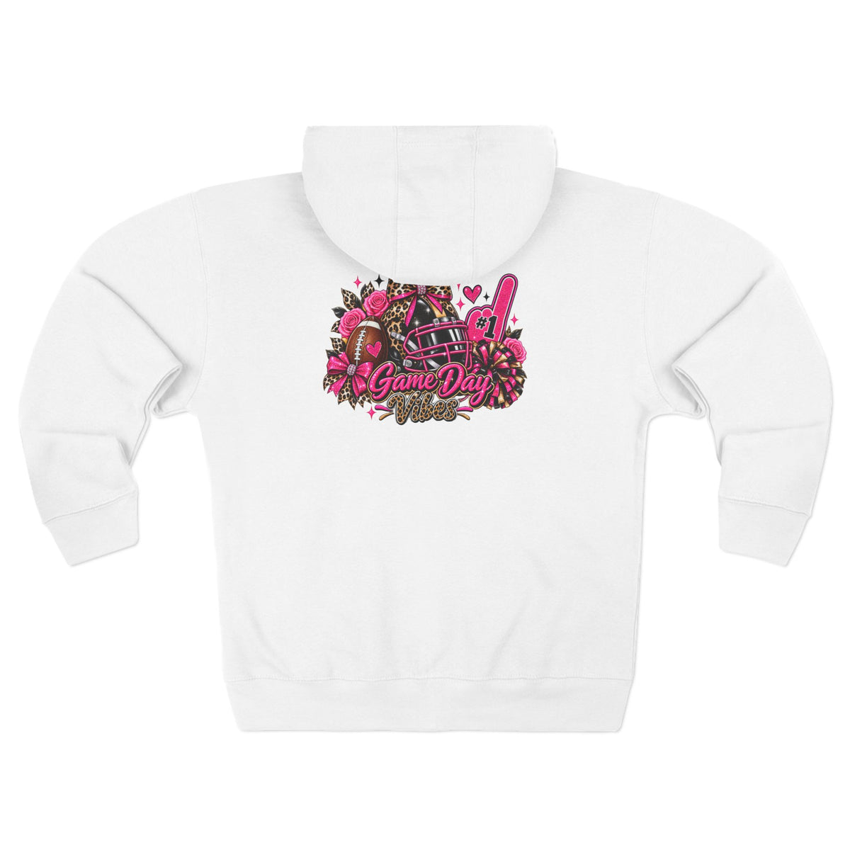 Game Day Pink Football Zip Hoodie