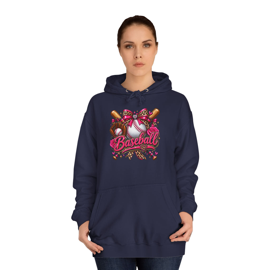 Baseball Heart Graphic Hoodie – Pink Softball/Baseball Team Pullover