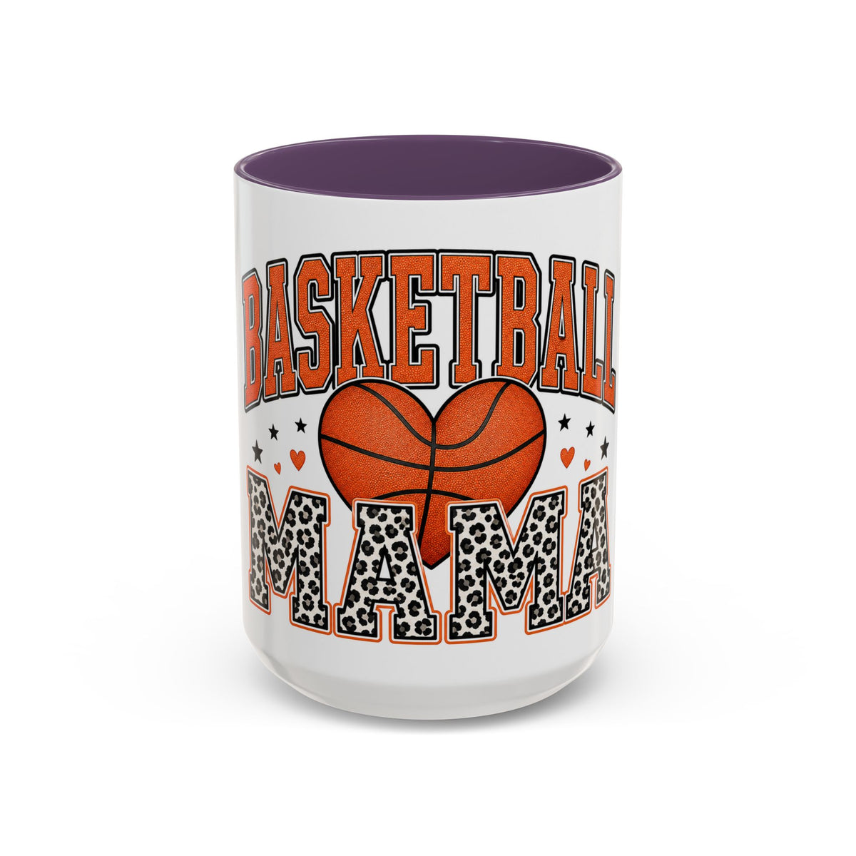 Basketball Mama Accent Coffee Mug – Leopard Print Hoop Mom Gift (11/15oz)