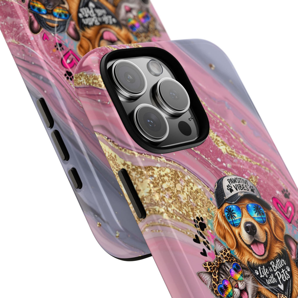 Tough Magnetic Case — Colorful ‘Life Is Better With Pets’ Dog & Cat Phone Cover