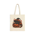 Halloween Pumpkin Witch Tote Bag – Cotton Canvas Trick-or-Treat Shopper