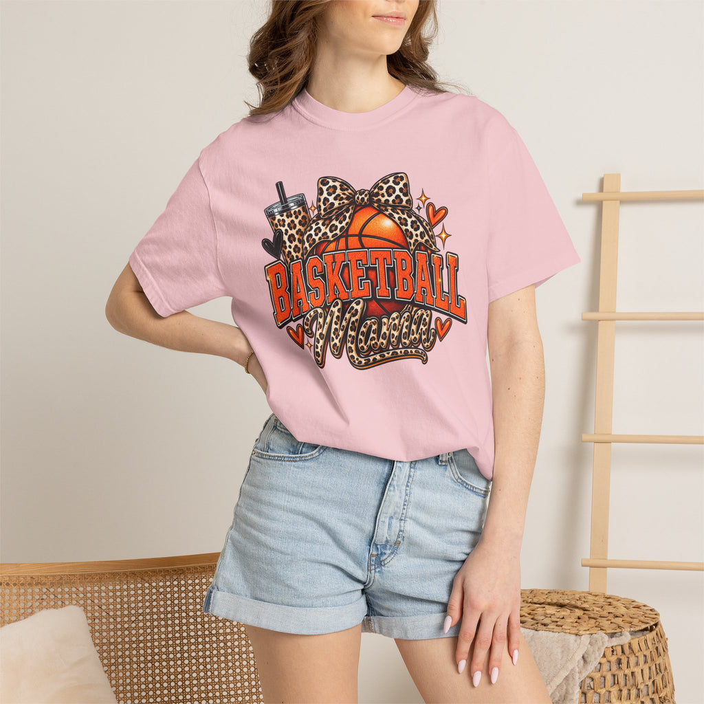 Basketball Mama T-Shirt — Leopard Print Hoop Mom Tee