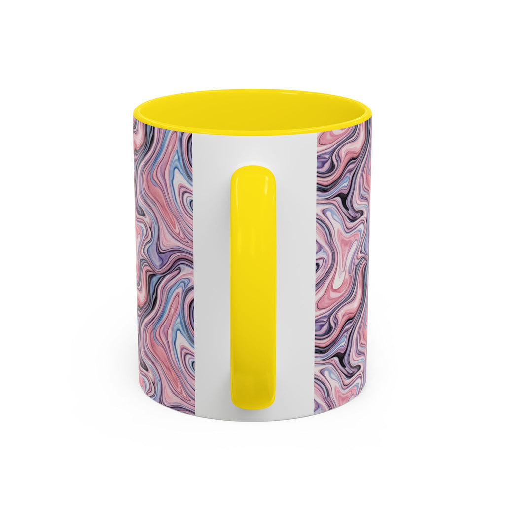 Pink Marble Swirl Accent Coffee Mug – 11/15oz