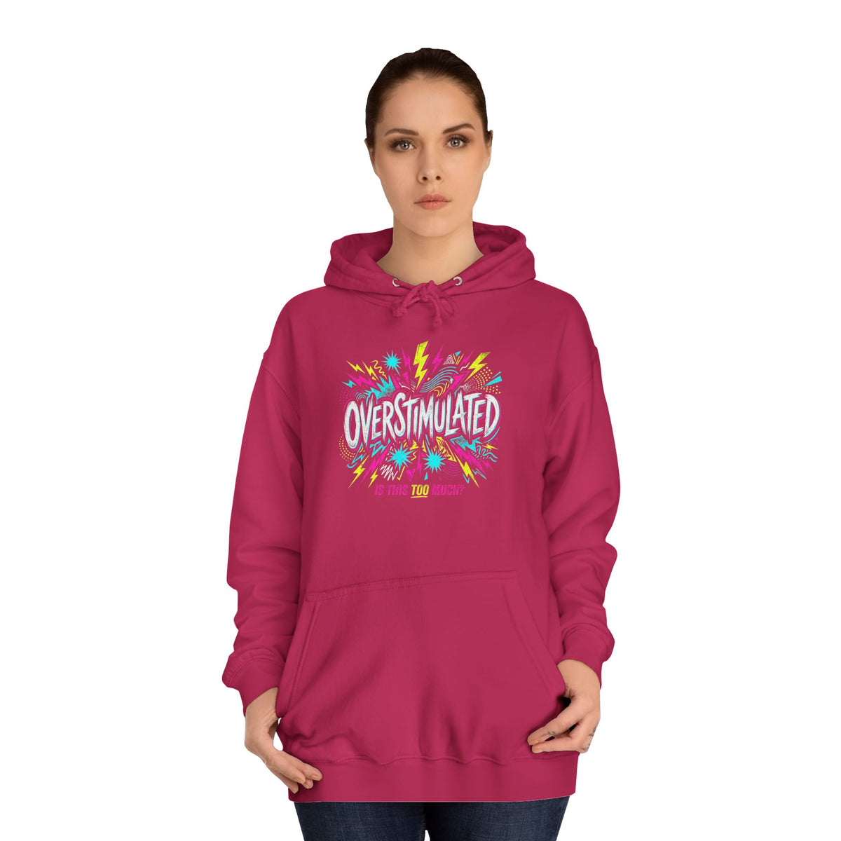 College Hoodie — Colorful Confetti Campus Crewneck