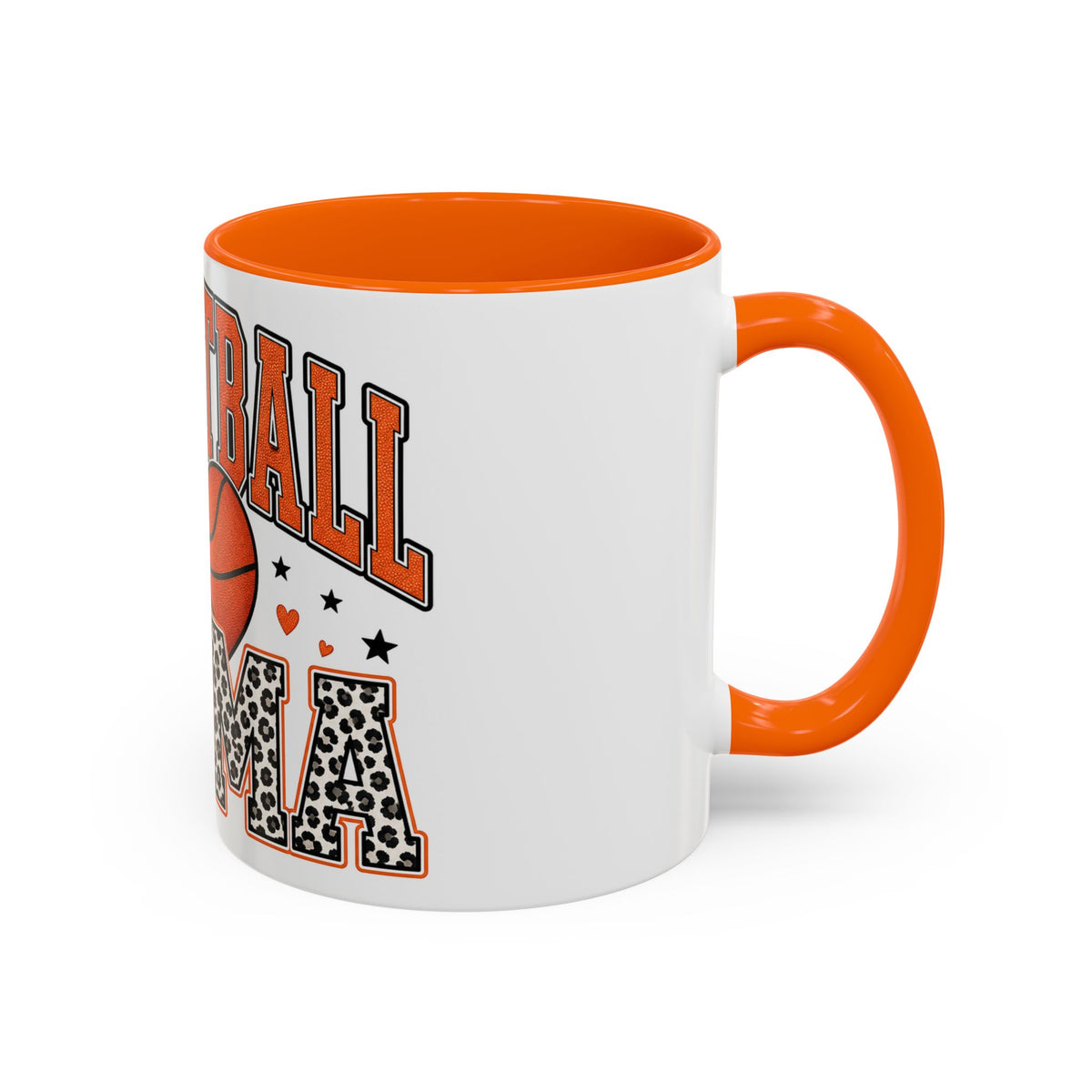 Basketball Mama Accent Coffee Mug – Leopard Print Hoop Mom Gift (11/15oz)
