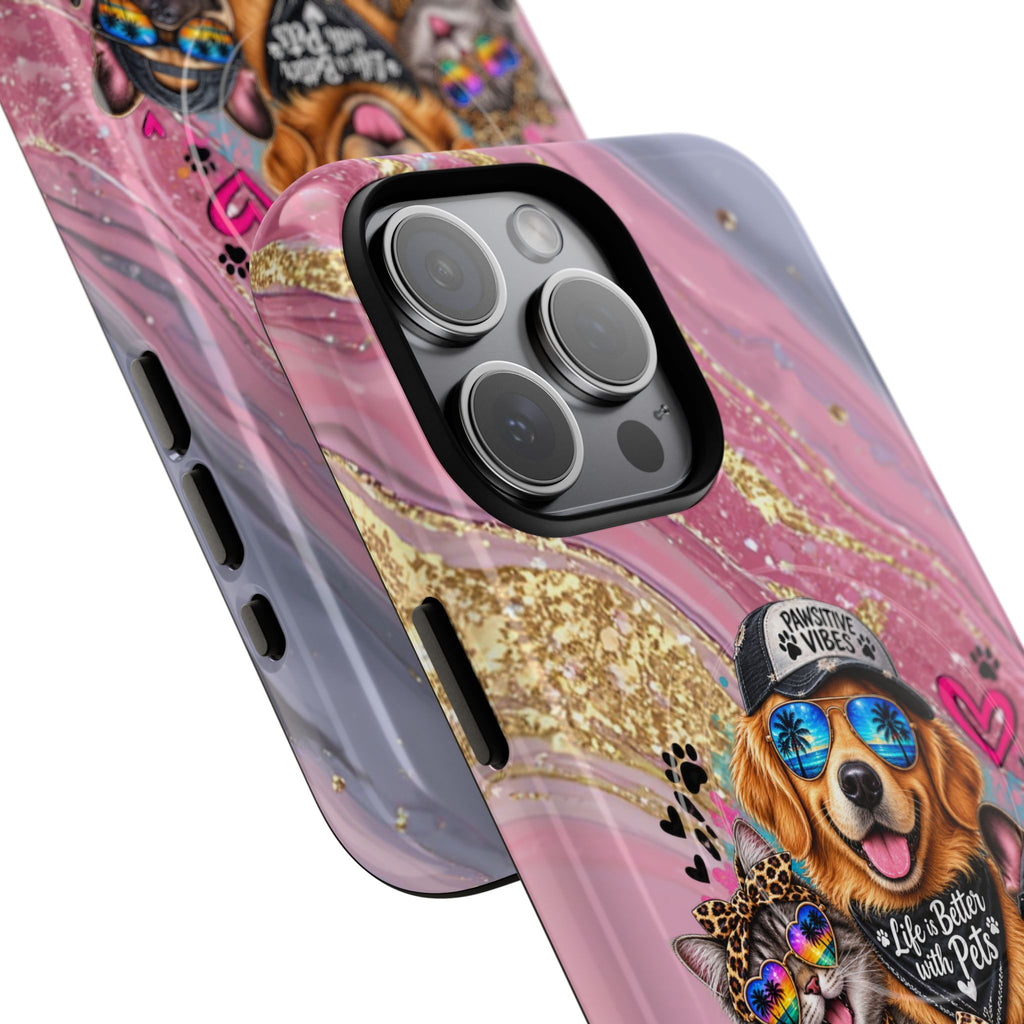 Tough Magnetic Case — Colorful ‘Life Is Better With Pets’ Dog & Cat Phone Cover