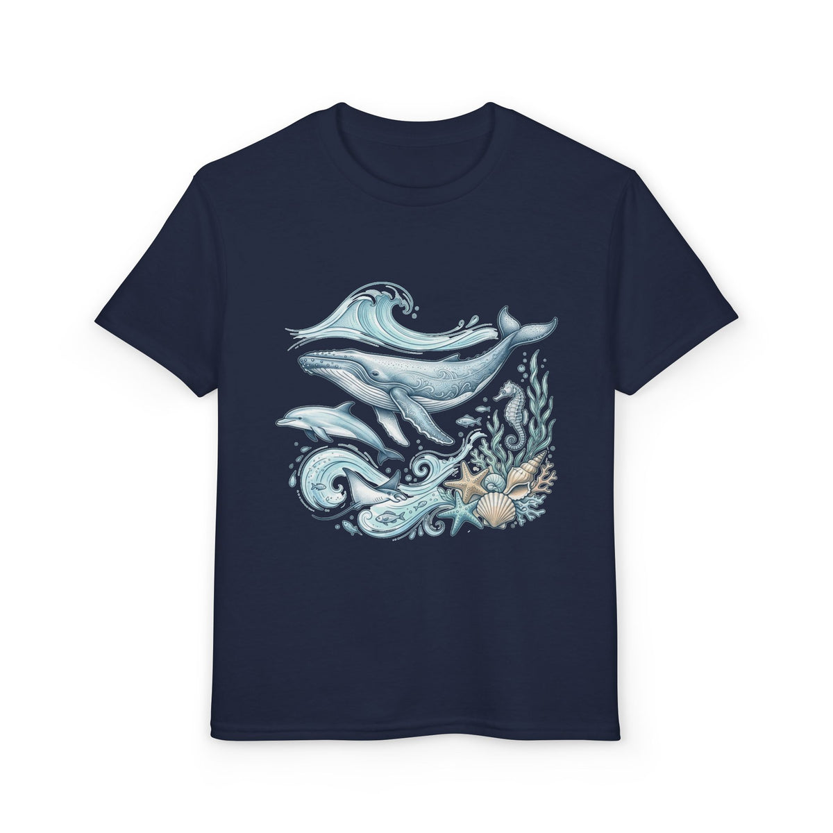 Kids' Ocean Whale Tees – Watercolor Whale & Sea Life Youth T‑Shirt