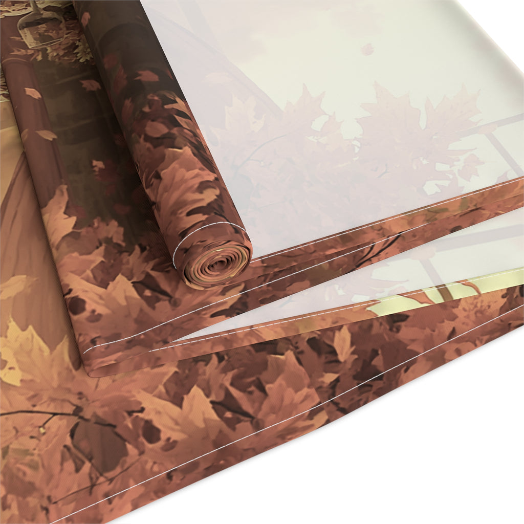 Autumn Pumpkin Farm Table Runner — Fall Harvest Thanksgiving Decor