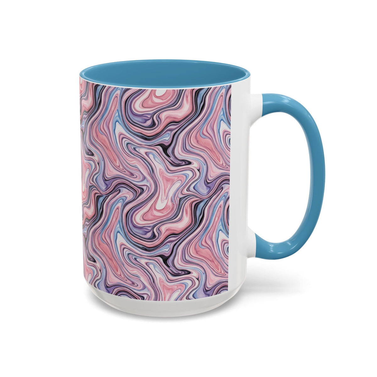 Pink Marble Swirl Accent Coffee Mug – 11/15oz
