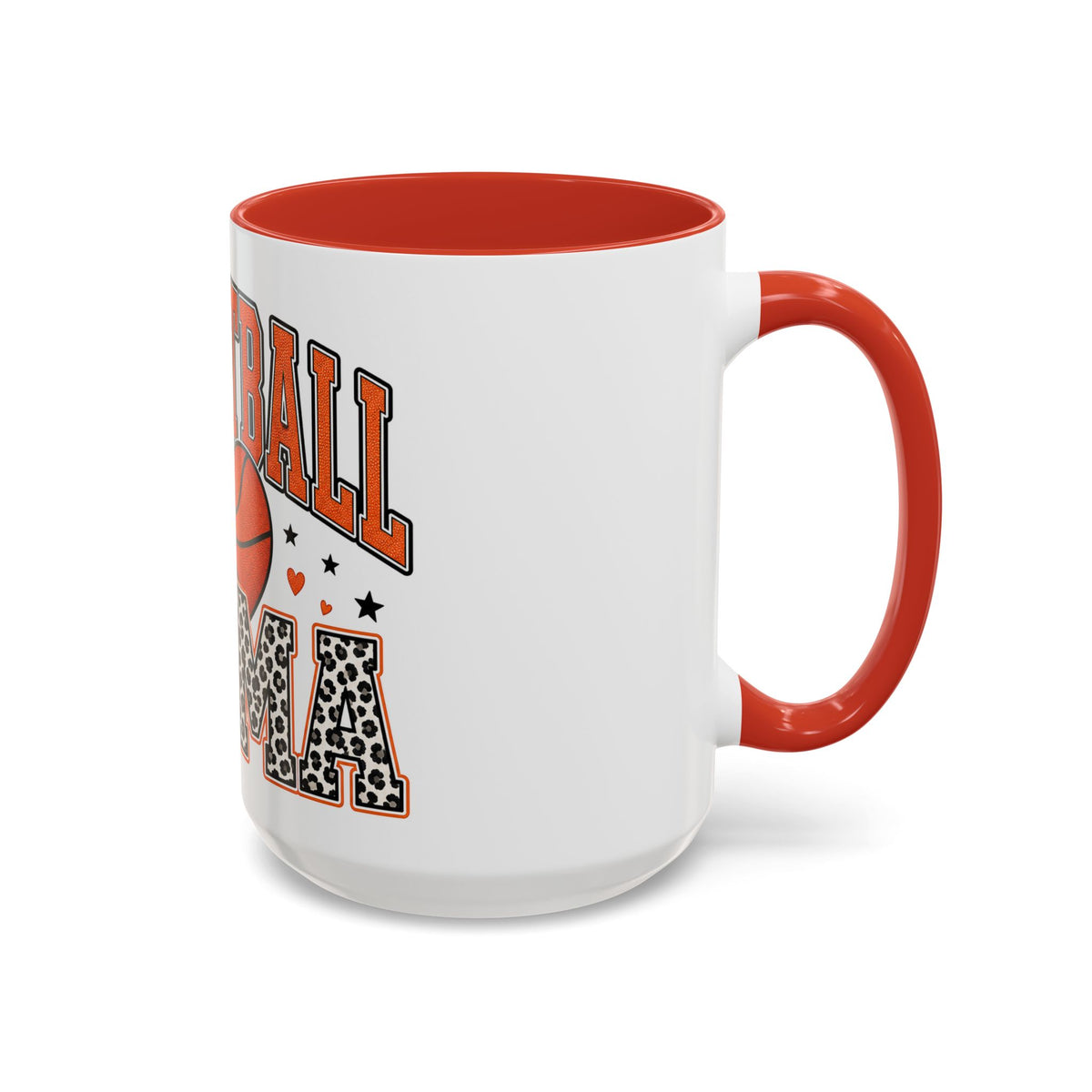 Basketball Mama Accent Coffee Mug – Leopard Print Hoop Mom Gift (11/15oz)