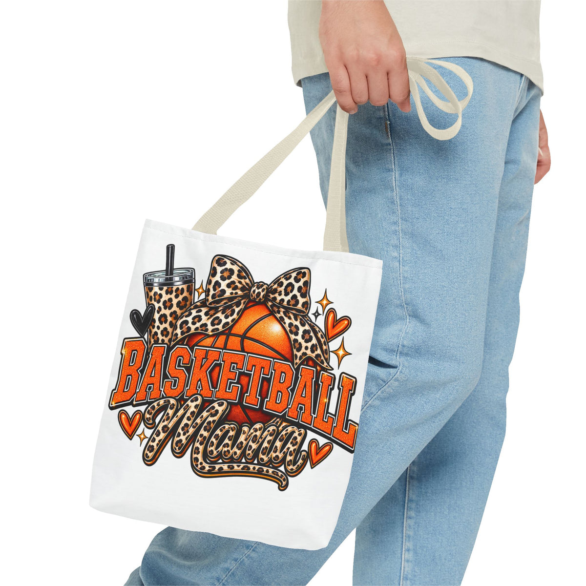Basketball Mama Tote Bag — Leopard Print Sports Mom Gift