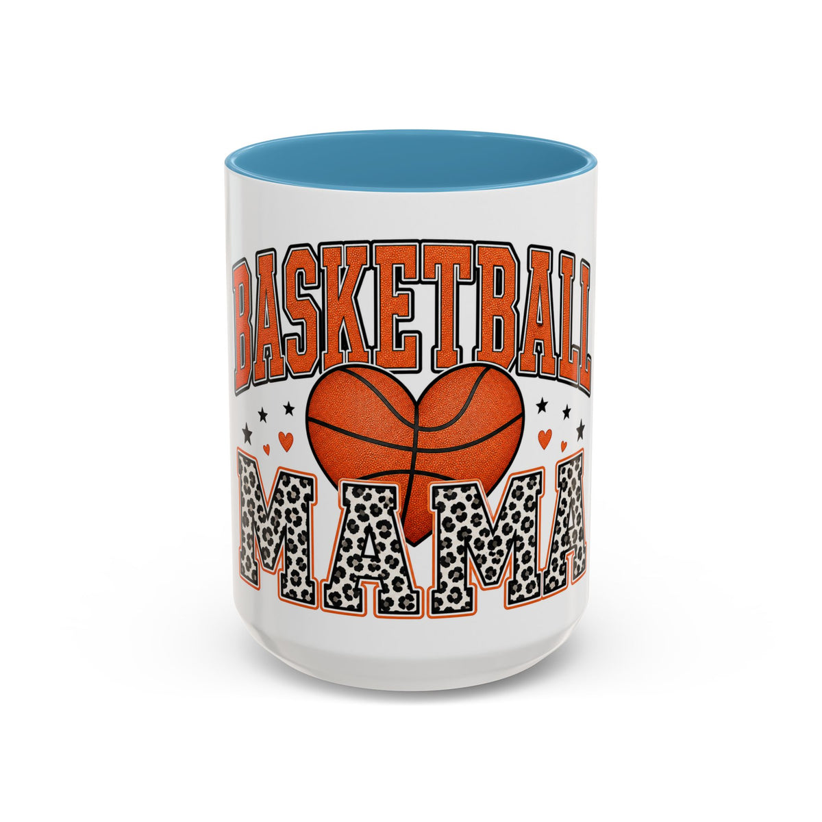 Basketball Mama Accent Coffee Mug – Leopard Print Hoop Mom Gift (11/15oz)