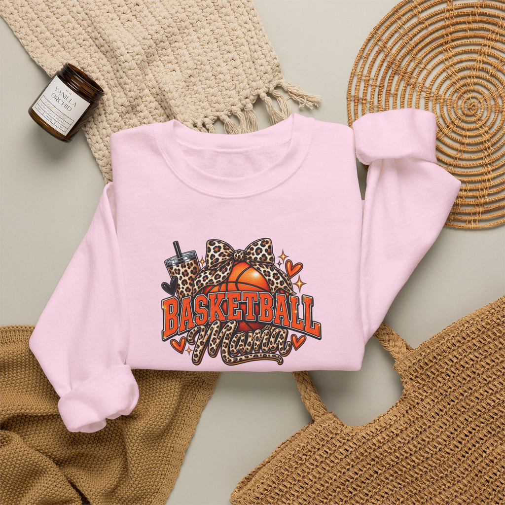 Basketball Leopard Print Crewneck Sweatshirt
