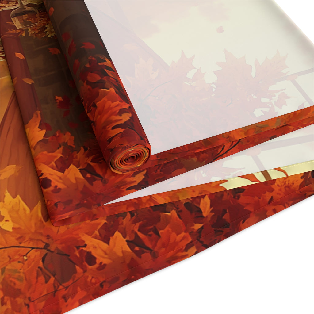 Autumn Pumpkin Farm Table Runner — Fall Harvest Thanksgiving Decor