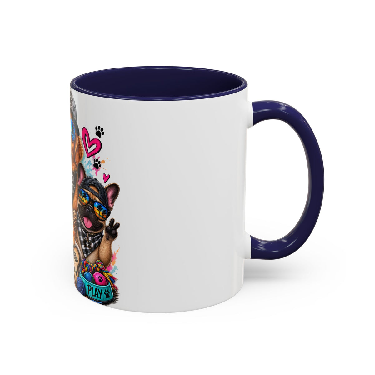 Coffee Mug — "Life is Better with Pets" Colorful Dog & Cat Paw-some Design (11/15 oz)
