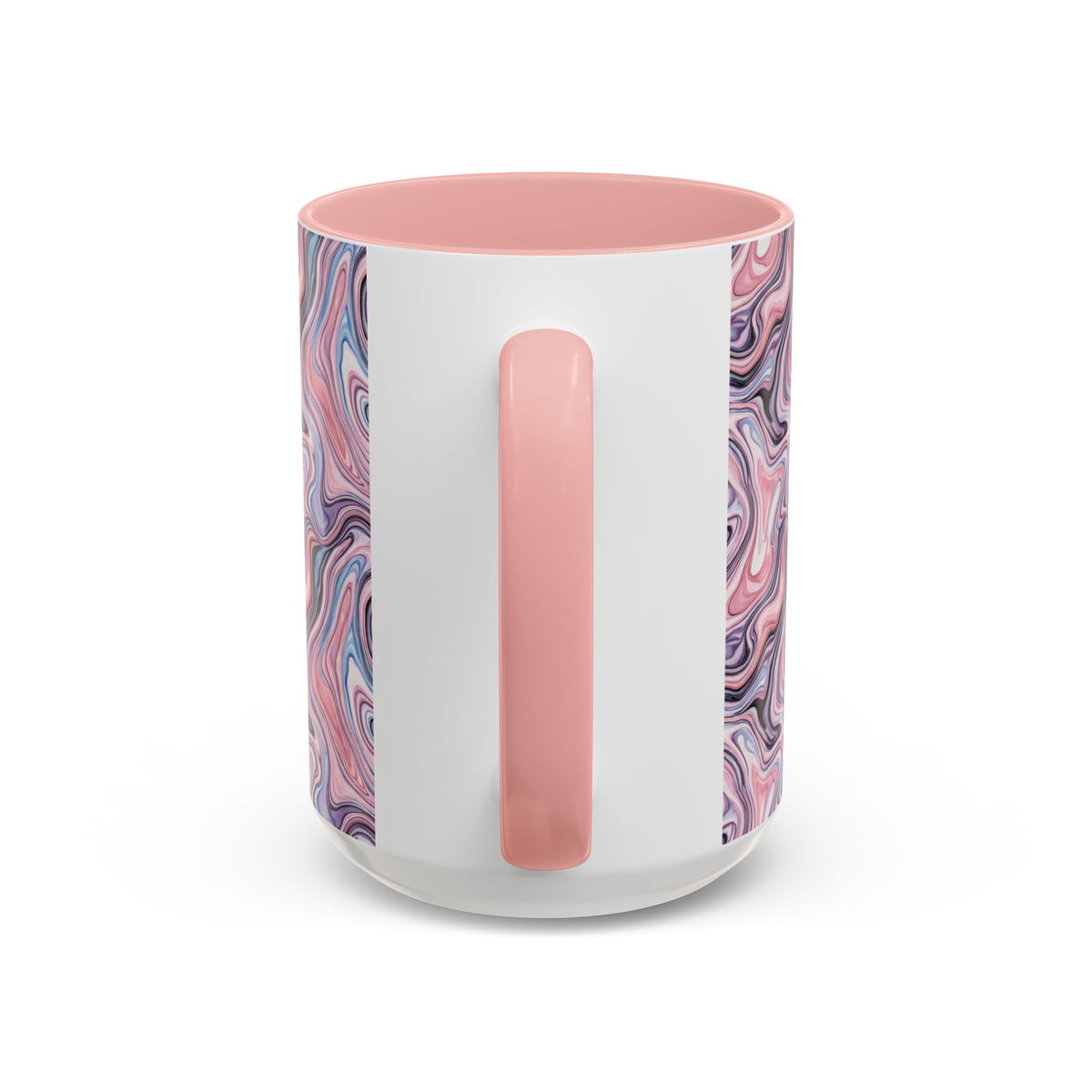 Pink Marble Swirl Accent Coffee Mug – 11/15oz