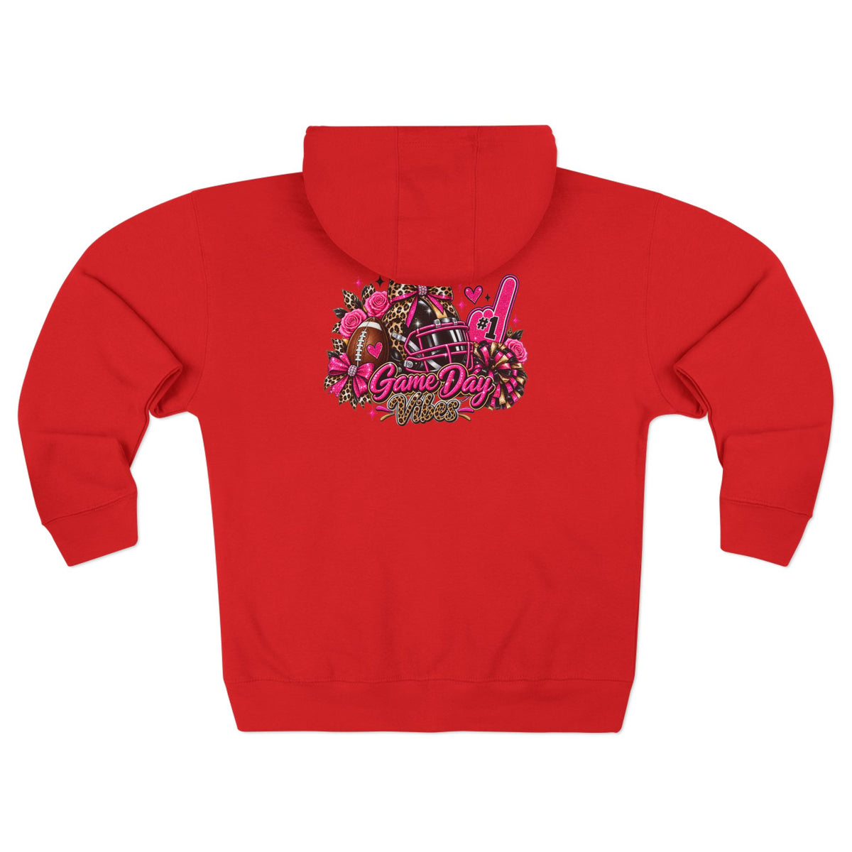 Game Day Pink Football Zip Hoodie