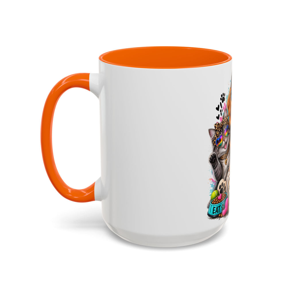 Coffee Mug — "Life is Better with Pets" Colorful Dog & Cat Paw-some Design (11/15 oz)