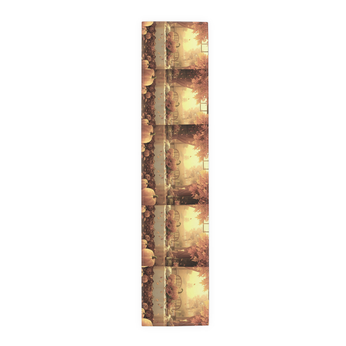 Autumn Pumpkin Farm Table Runner — Fall Harvest Thanksgiving Decor