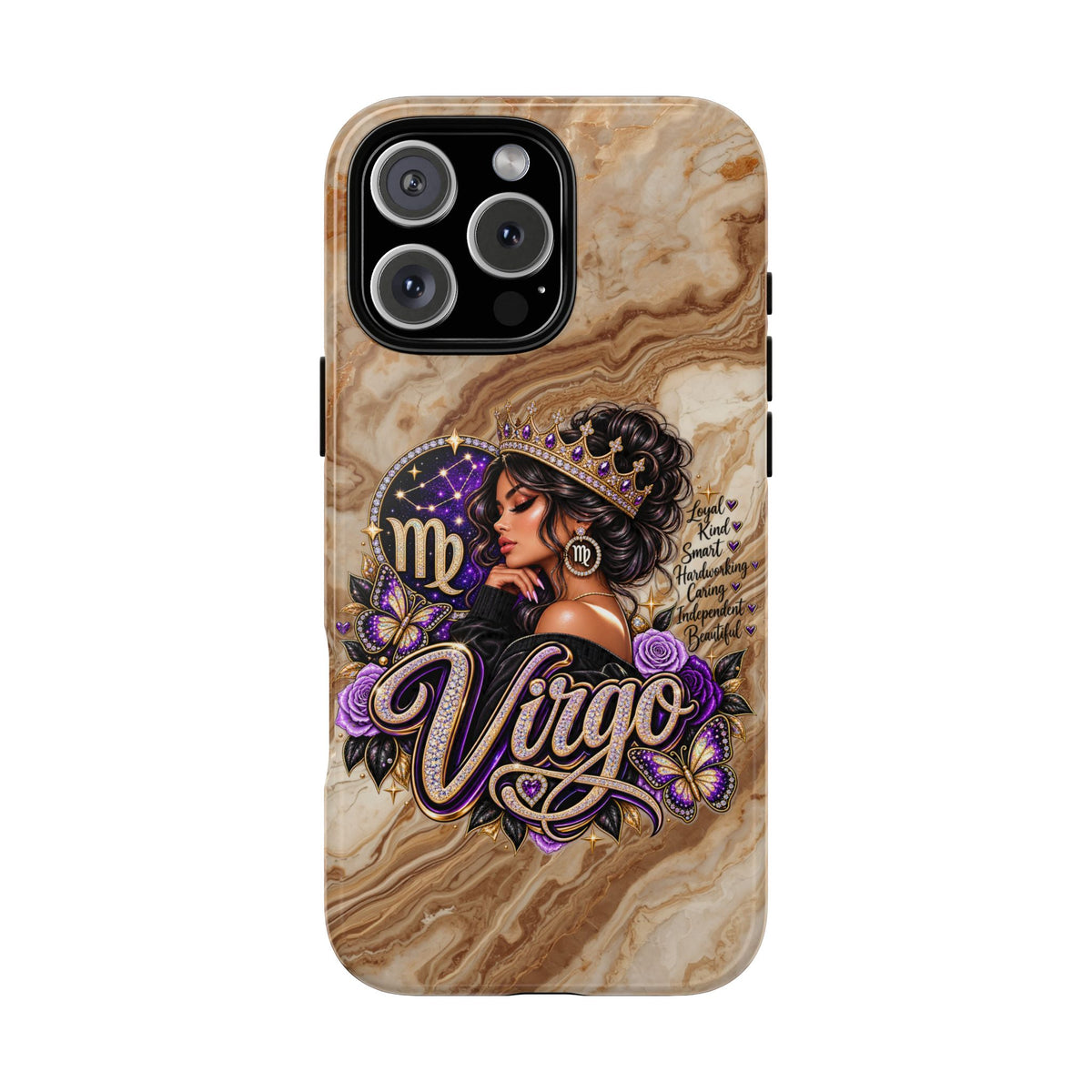 Virgo Zodiac Phone Case — Elegant Marble Astrological Design