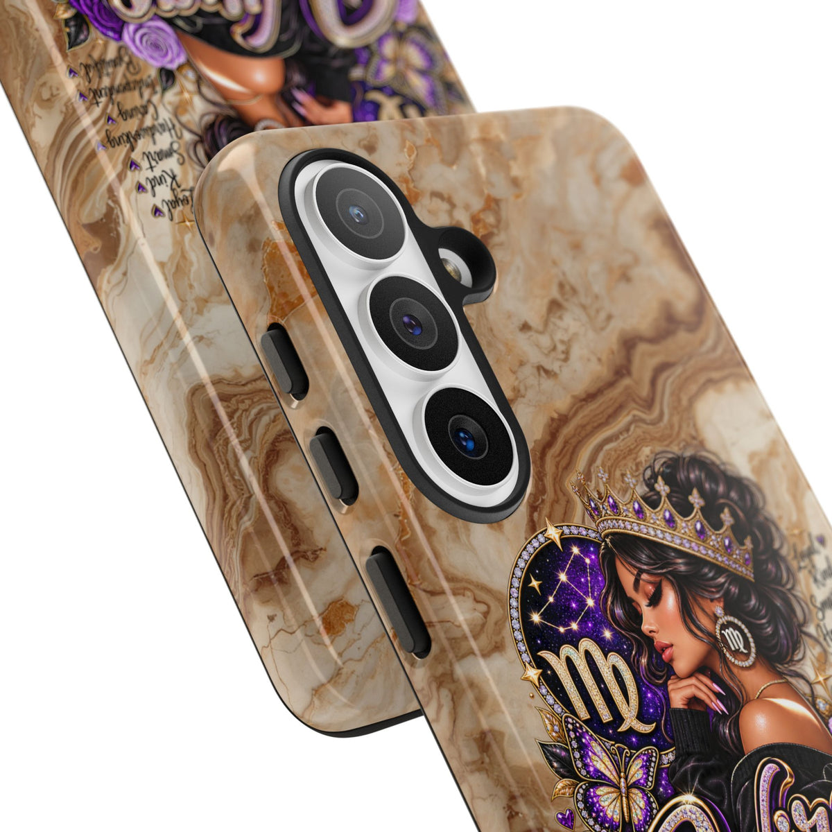 Virgo Zodiac Phone Case — Elegant Marble Astrological Design