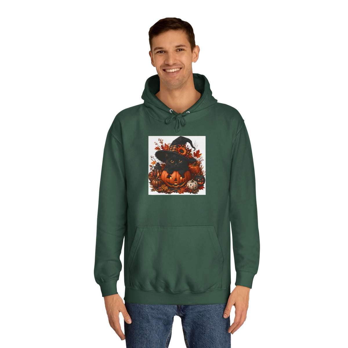 Halloween Pumpkin Witch Hoodie — Cute Spooky Fall College Sweatshirt