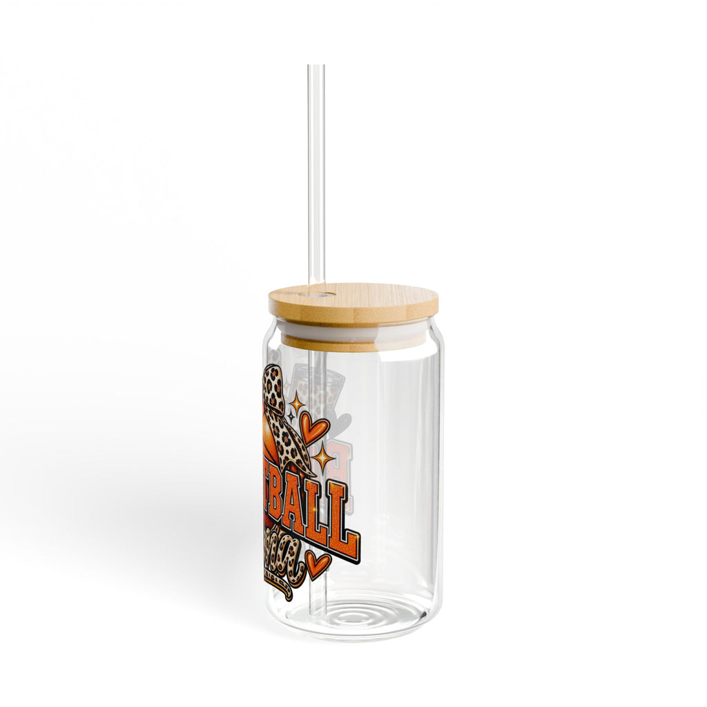 Basketball Mama Leopard Print Sipper Glass - 16oz