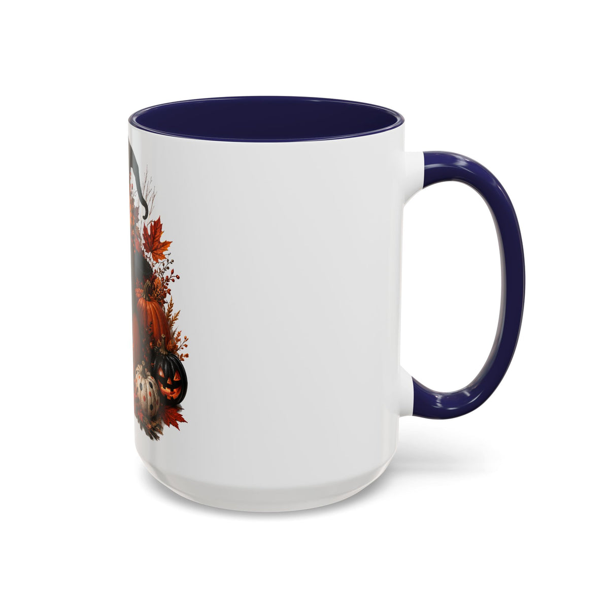 Halloween Black Cat Pumpkin Coffee Mug – Autumn Witch Hat Accent Mug (11/15oz)