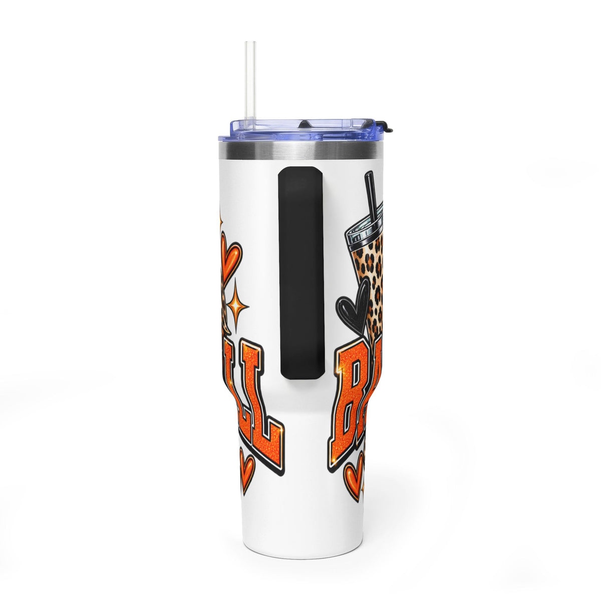 Basketball Mom Leopard Bow 40oz Vacuum Tumbler