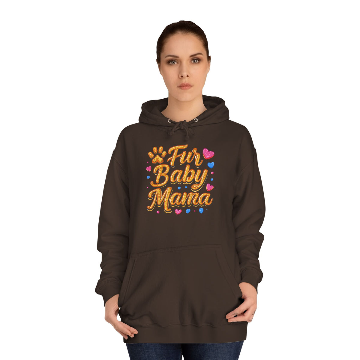 Fur Baby Mama Hoodie — Cute Paw Print Pet Mom Pullover